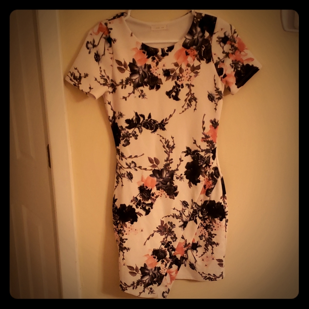 Just Me Floral Print Cocktail Dress